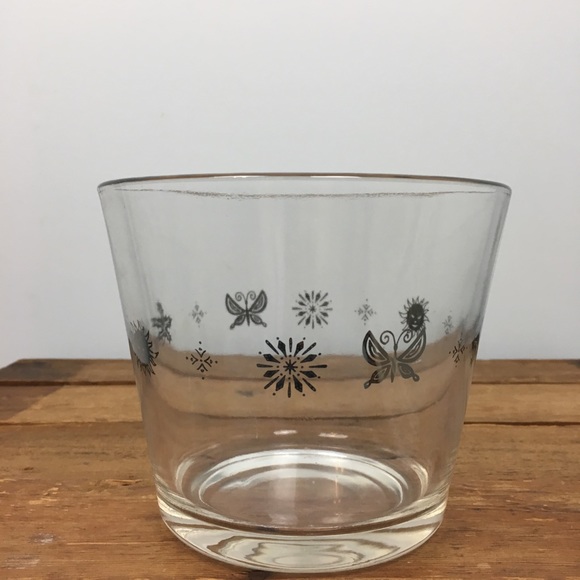 Other - Mid-Century Modern Butterfly Sunburst Snowflake Tapered Heavy Glass Trifle Dish